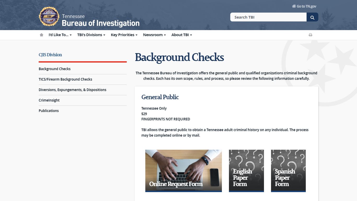 Background Checks - Tennessee State Government - TN.gov